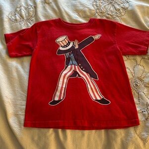 Kids patriotic dabbing T shirt red size 5/6